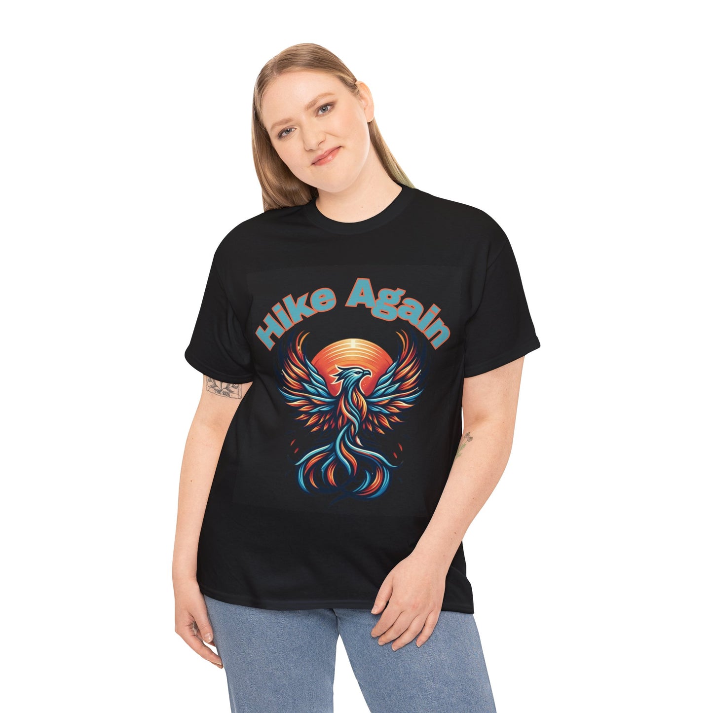 Phoenix Rebirth Hiker Tee: Ignite the Trail with "Hike Again" Spirit | Custom Design | Not Sold In Stores