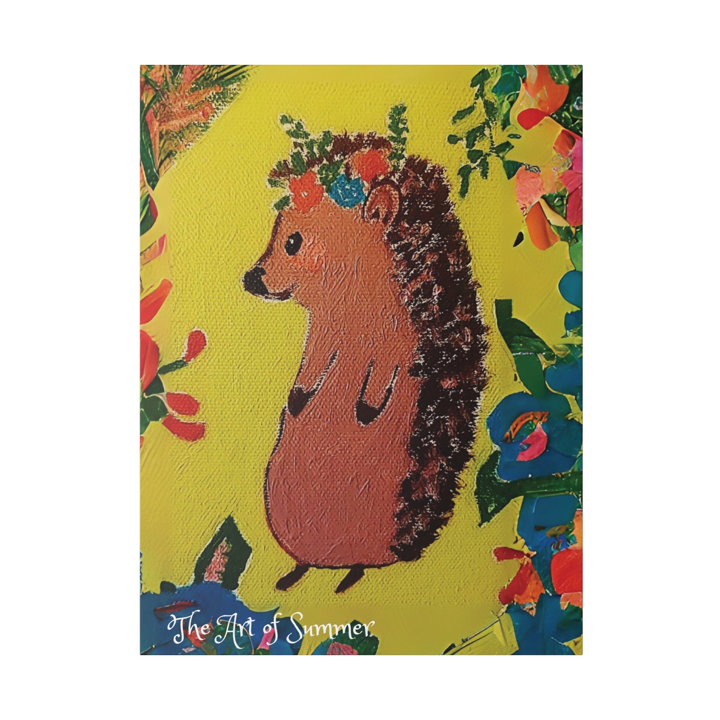 Summer Hedgehog - Canvas Art | ART OF SUMMER Collection - Romantic | Cute | Childrens or Baby Gift