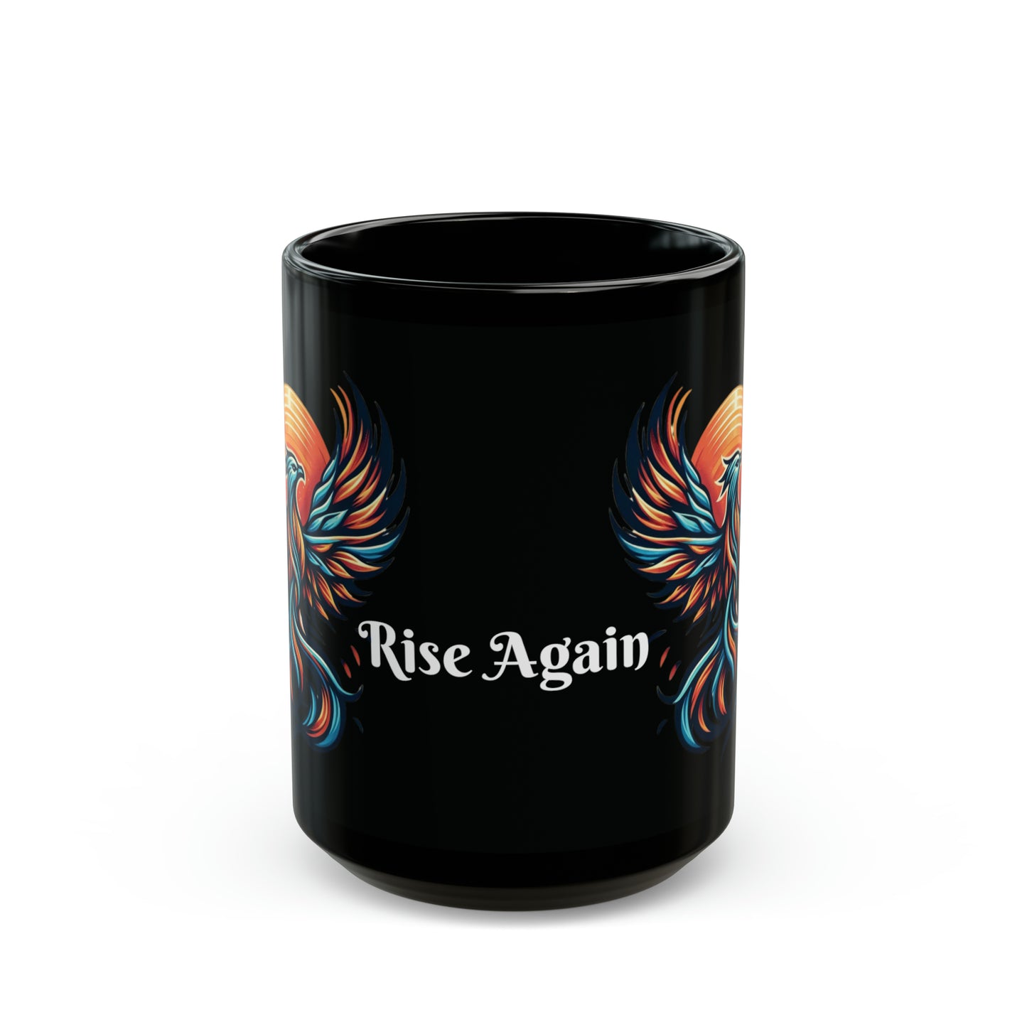 Phoenix Dawn Coffee Mug: "Rise Again" with Every Sip | Black Ceramic Mug (11oz, 15oz)