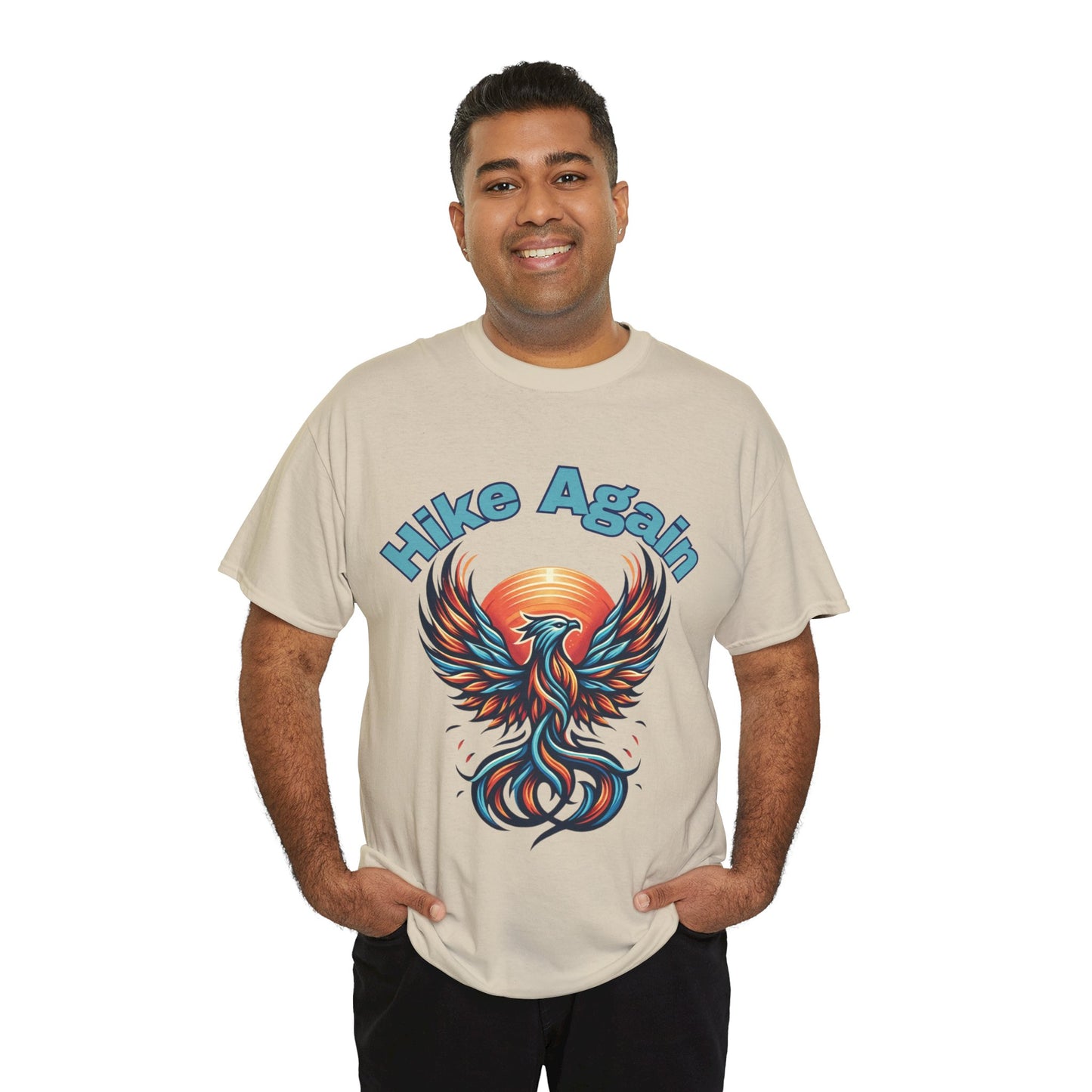Phoenix Rebirth Hiker Tee: Ignite the Trail with "Hike Again" Spirit | Custom Design | Not Sold In Stores