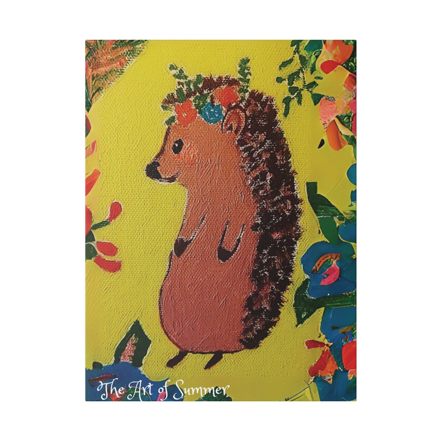 Summer Hedgehog - Canvas Art | ART OF SUMMER Collection - Romantic | Cute | Childrens or Baby Gift
