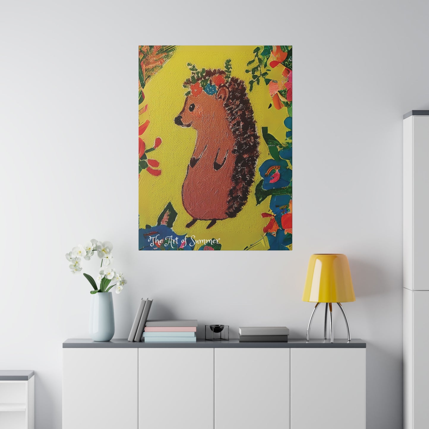 Summer Hedgehog - Canvas Art | ART OF SUMMER Collection - Romantic | Cute | Childrens or Baby Gift