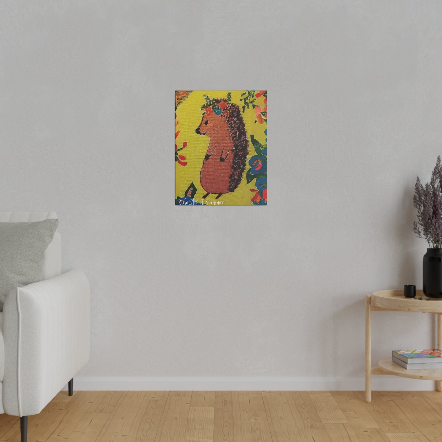 Summer Hedgehog - Canvas Art | ART OF SUMMER Collection - Romantic | Cute | Childrens or Baby Gift