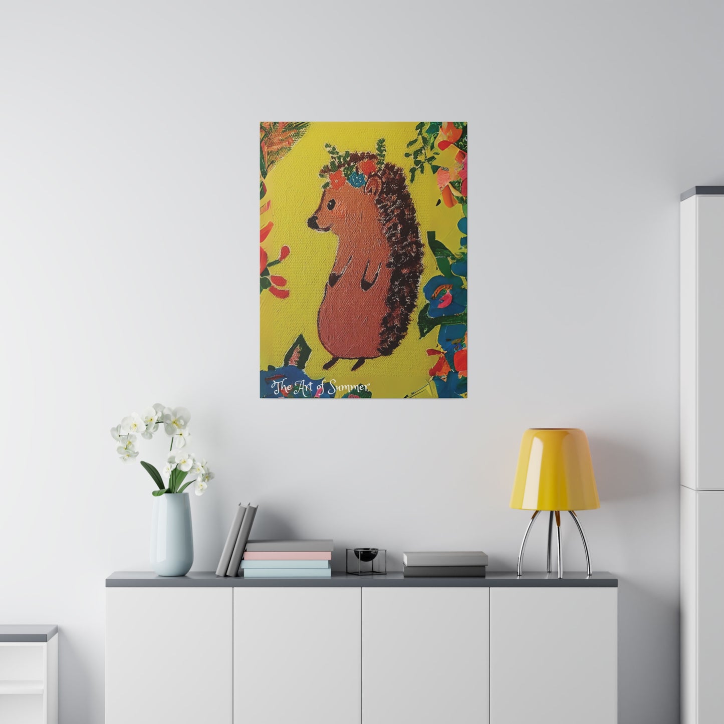 Summer Hedgehog - Canvas Art | ART OF SUMMER Collection - Romantic | Cute | Childrens or Baby Gift