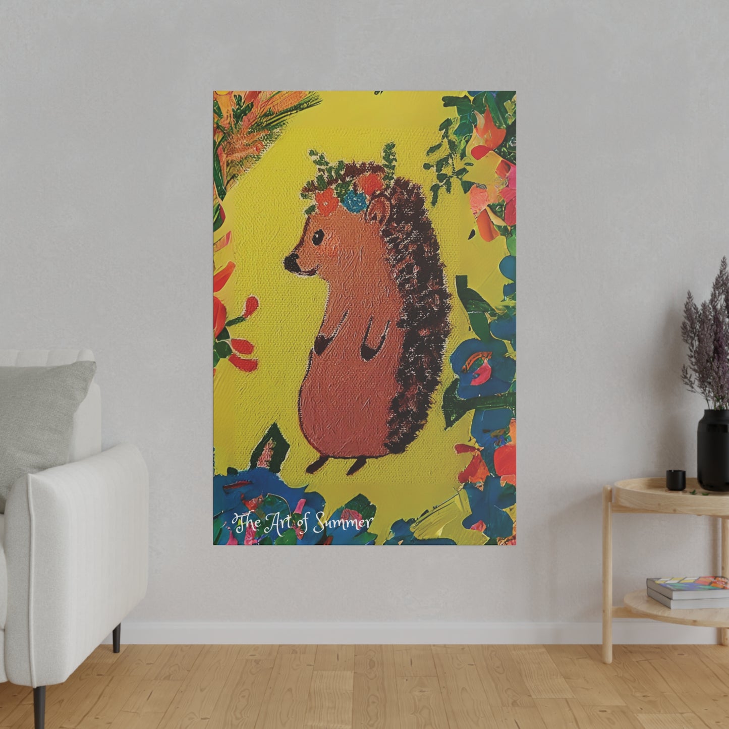Summer Hedgehog - Canvas Art | ART OF SUMMER Collection - Romantic | Cute | Childrens or Baby Gift
