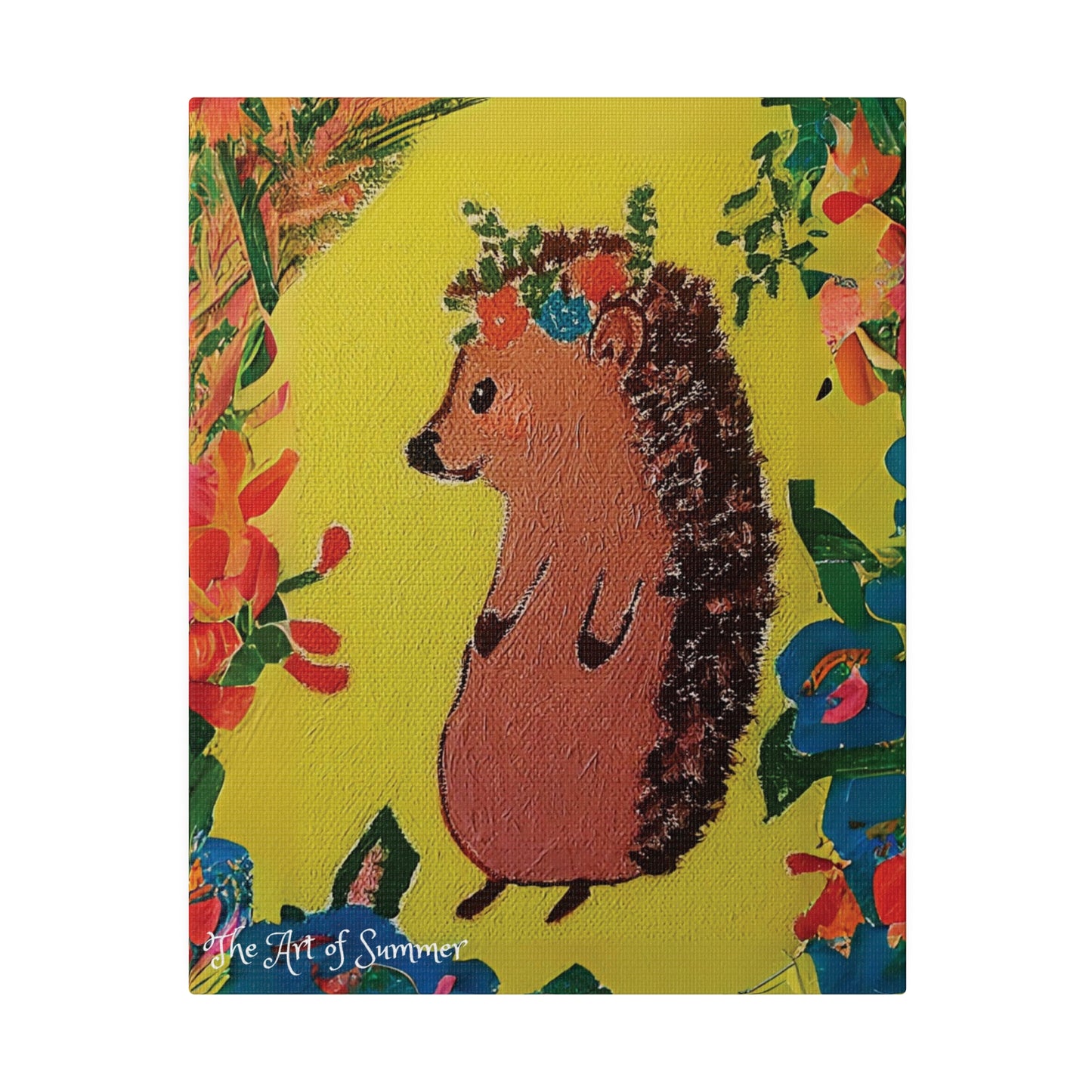 Summer Hedgehog - Canvas Art | ART OF SUMMER Collection - Romantic | Cute | Childrens or Baby Gift
