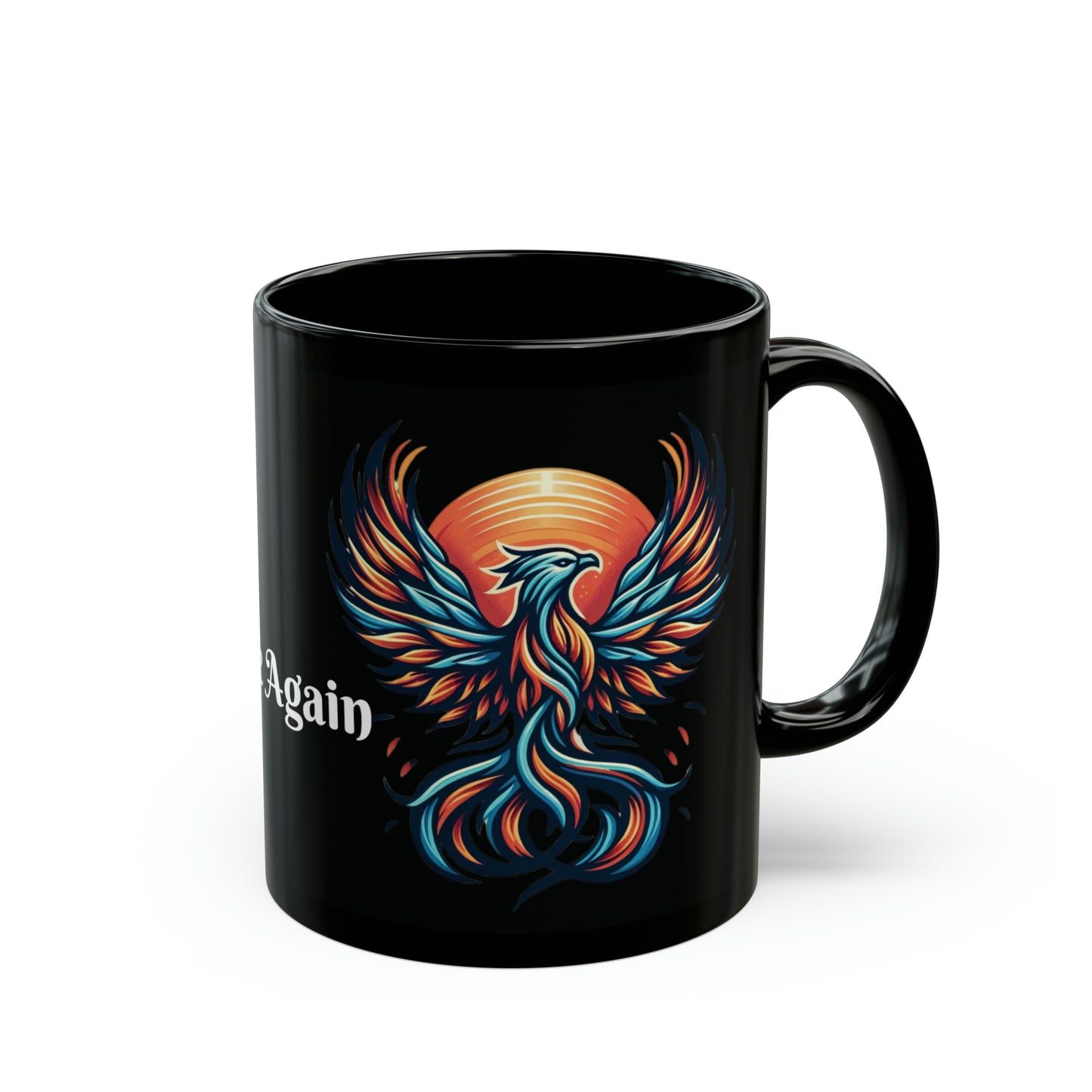 Phoenix Dawn Coffee Mug: "Rise Again" with Every Sip | Black Ceramic Mug (11oz, 15oz)