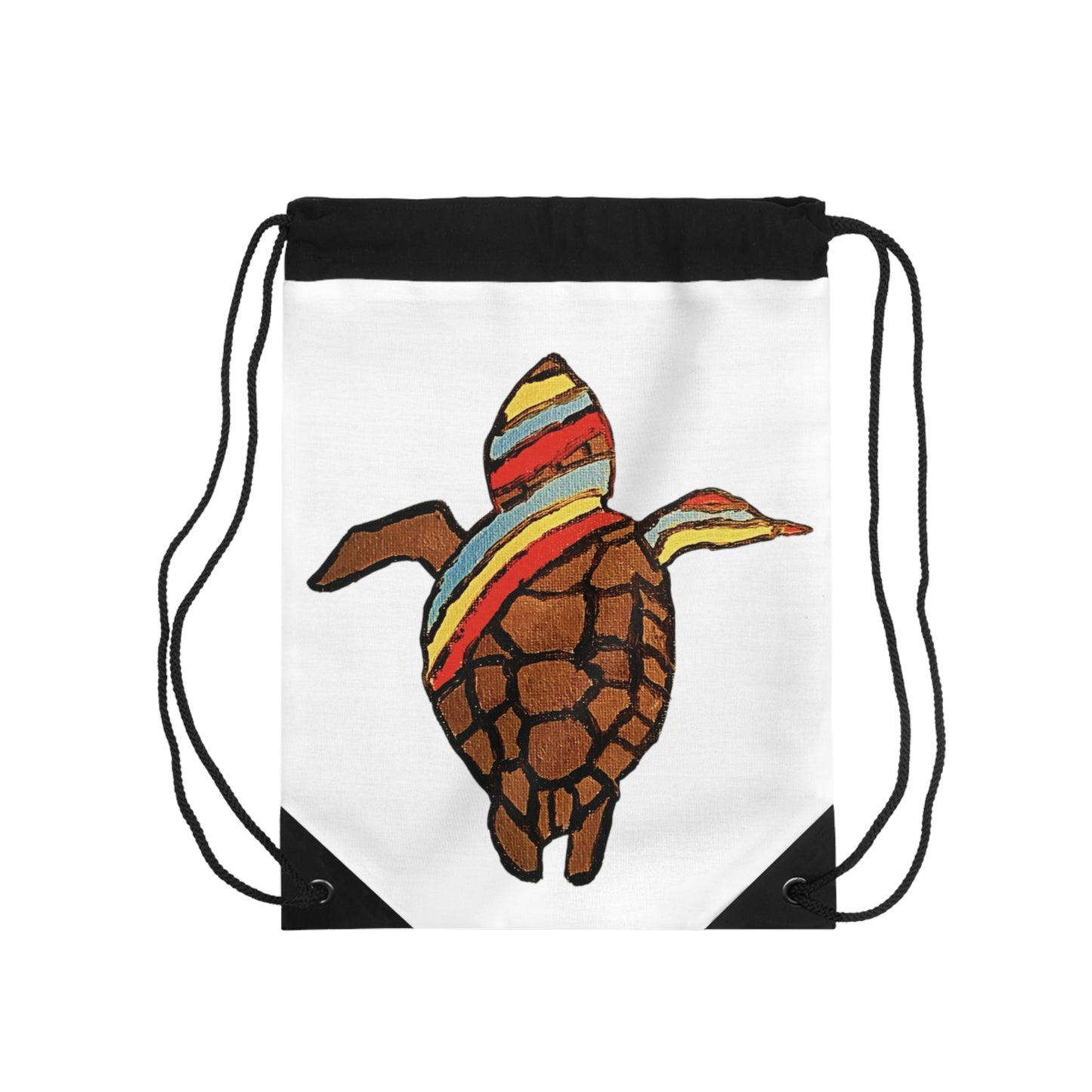Summer Sea Turtle | ART OF SUMMER | Drawstring Bag Unique Design, Custom Artwork, Not Sold In Stores