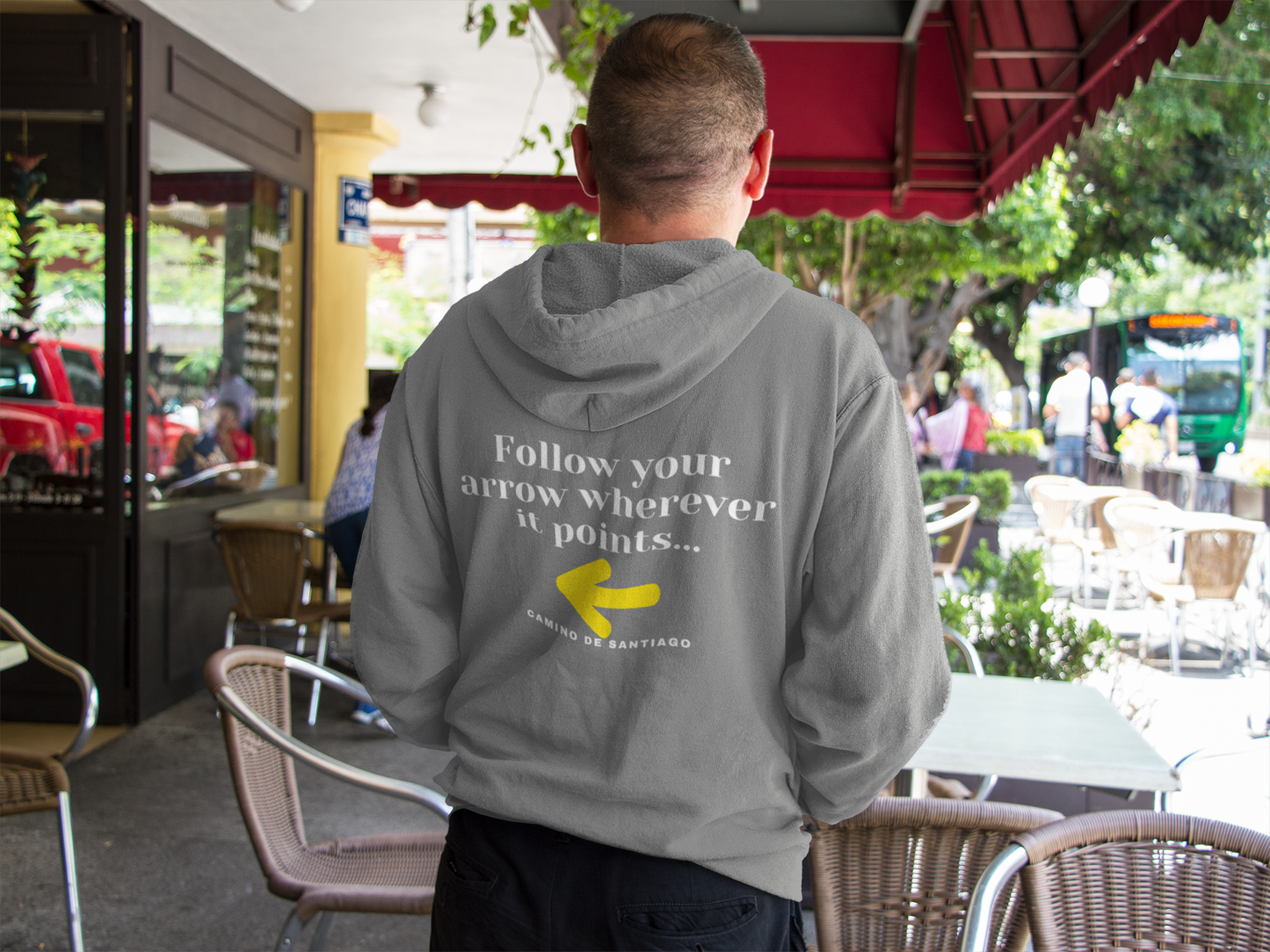 Camino Frances - Camino de Santiago - Follow Your Arrow Wherever It Points - Unisex Full Zip Hoodie Sweatshirt