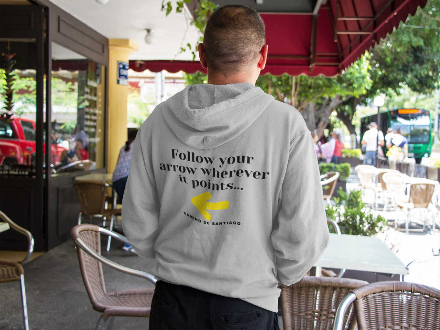 Camino Frances - Camino de Santiago - Follow Your Arrow Wherever It Points - Unisex Full Zip Hoodie Sweatshirt