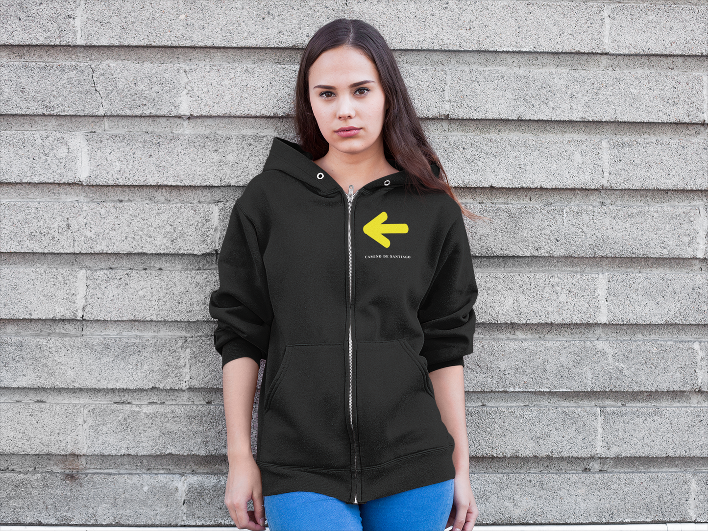 Camino Frances - Camino de Santiago - Follow Your Arrow Wherever It Points - Unisex Full Zip Hoodie Sweatshirt