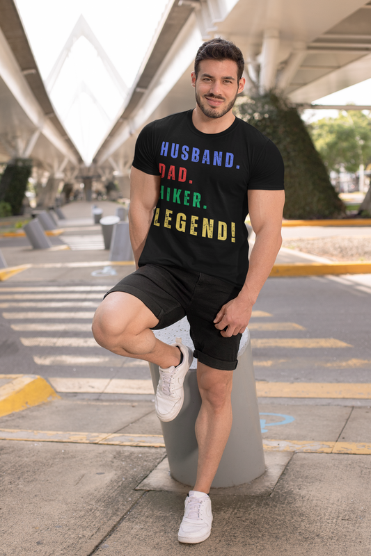 HUSBAND. DAD. HIKER. LEGEND. T-Shirt - UNIQUE GIFT - NOT SOLD IN STORES - Father's Day, Birthday - Hiker, Trekker, Adventurer, Hiking, Trekking, Adventure Lover Express Delivery available