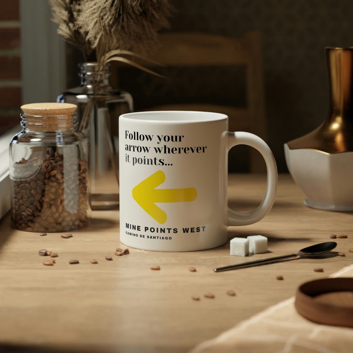 Camino Frances - Follow Your Arrow Wherever It Points Camino de Santiago SUPER BIG White Mug 20 OZ