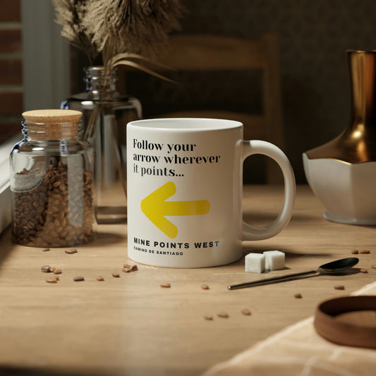 Camino Frances - Follow Your Arrow Wherever It Points Camino de Santiago SUPER BIG White Mug 20 OZ