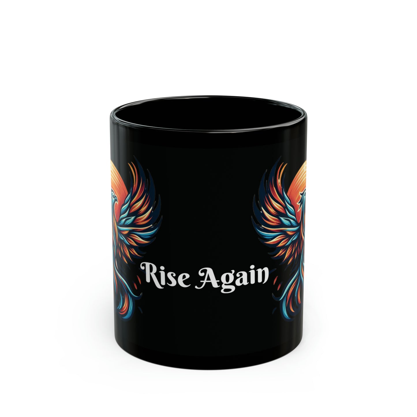 Phoenix Dawn Coffee Mug: "Rise Again" with Every Sip | Black Ceramic Mug (11oz, 15oz)