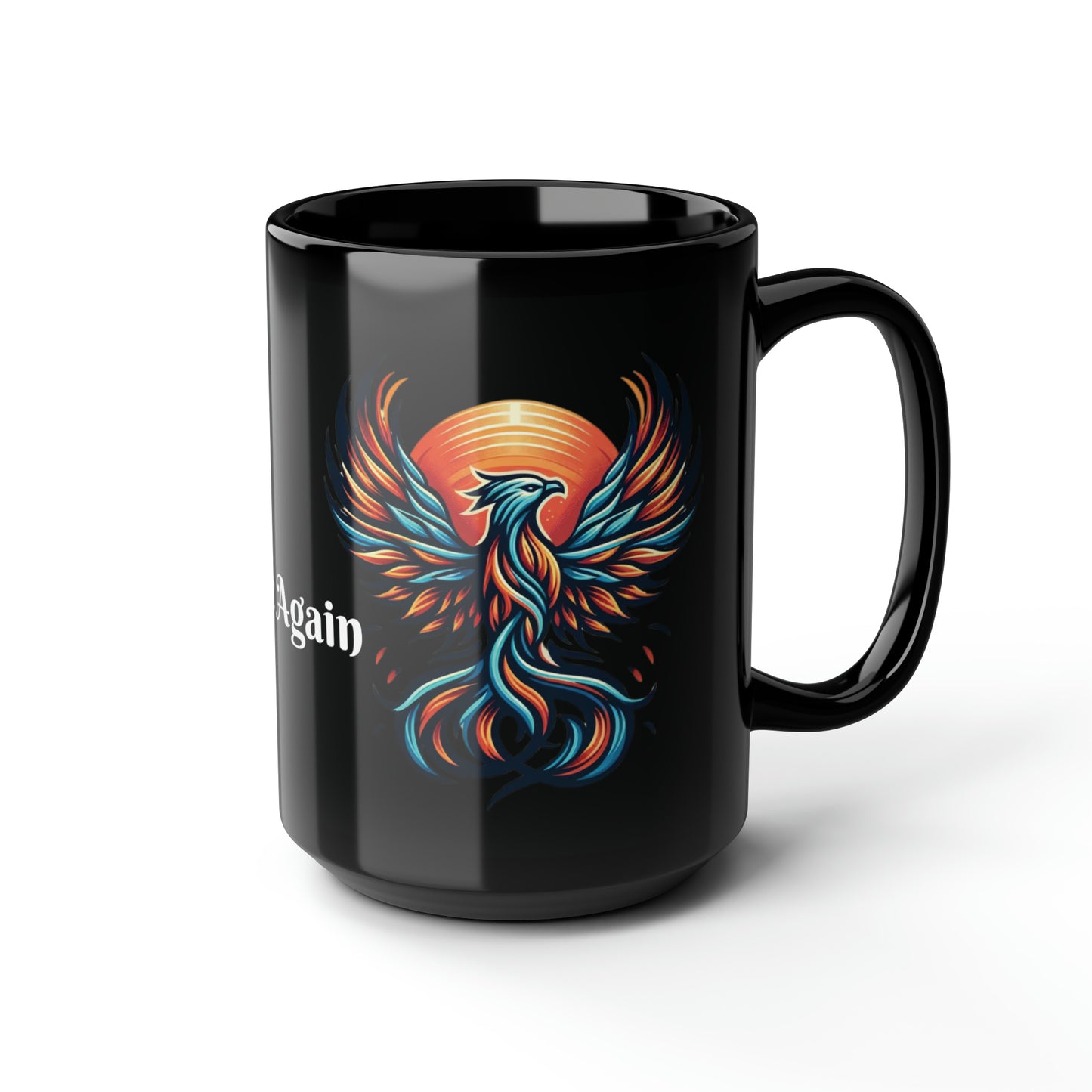 Phoenix Dawn Coffee Mug: "Rise Again" with Every Sip | Black Ceramic Mug (11oz, 15oz)