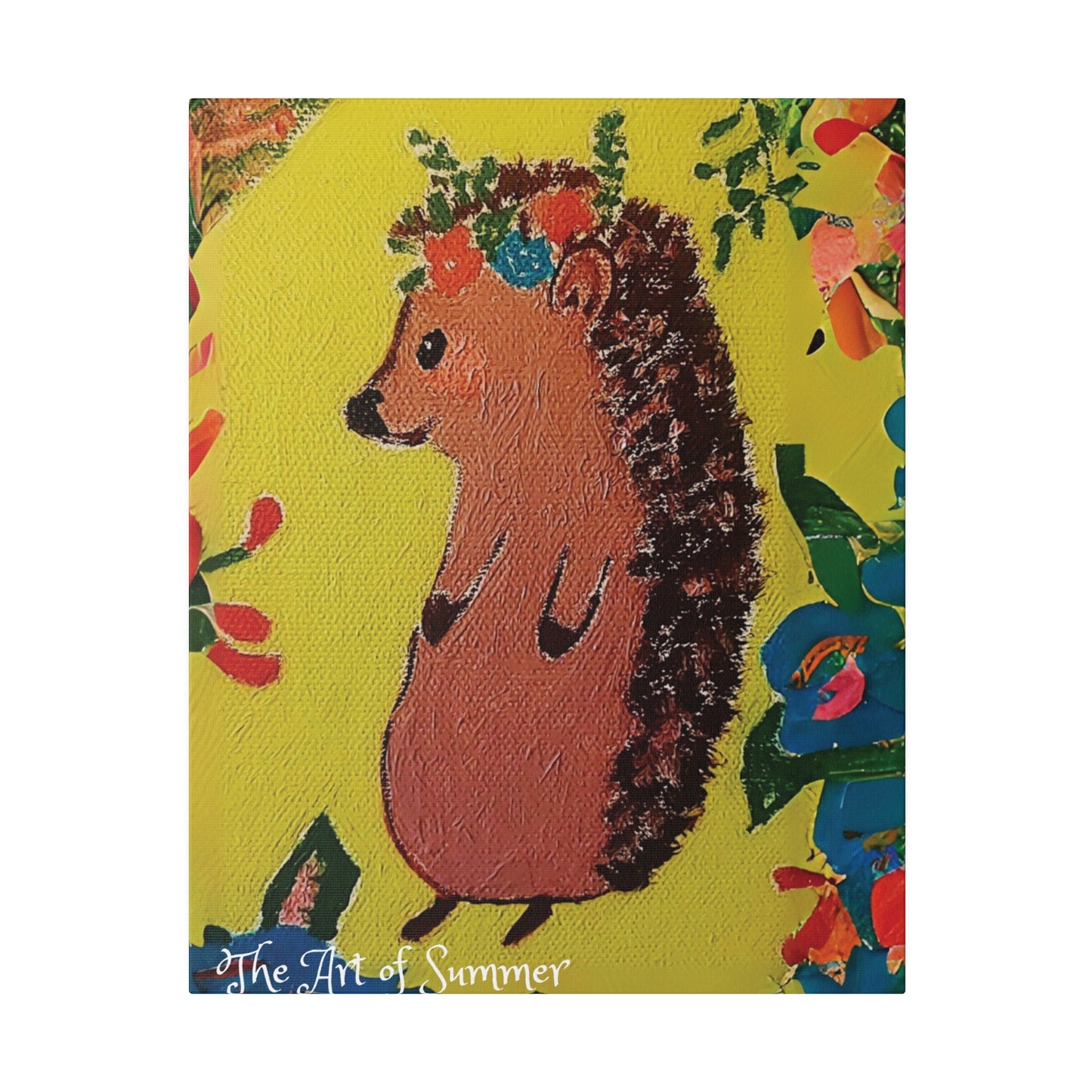 Summer Hedgehog - Canvas Art | ART OF SUMMER Collection - Romantic | Cute | Childrens or Baby Gift