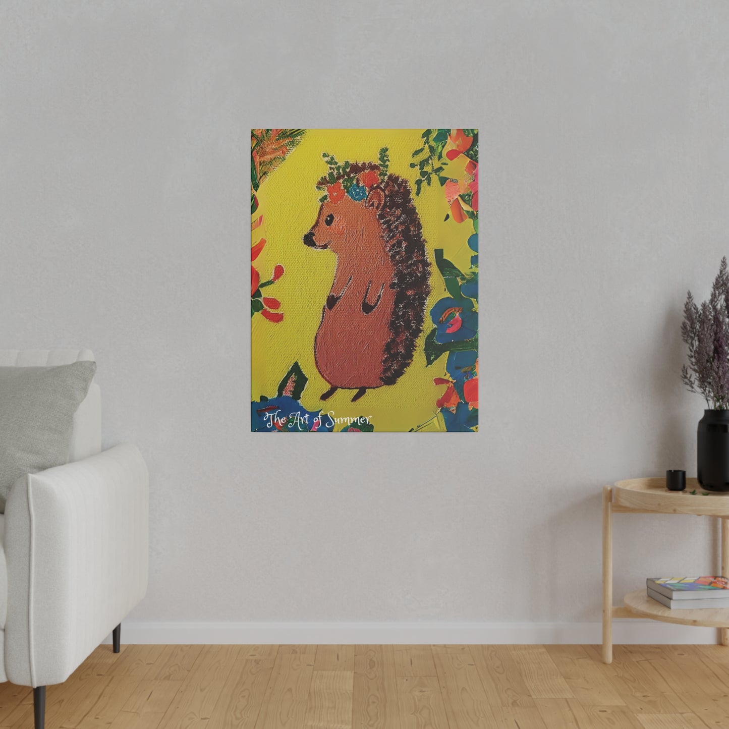 Summer Hedgehog - Canvas Art | ART OF SUMMER Collection - Romantic | Cute | Childrens or Baby Gift