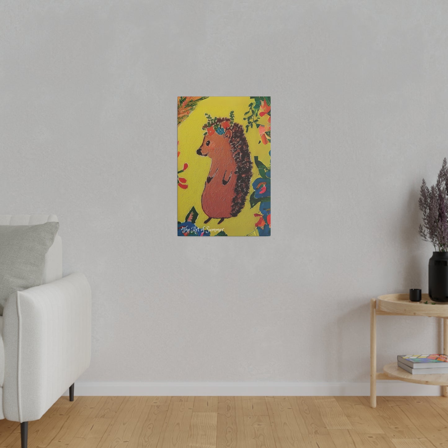 Summer Hedgehog - Canvas Art | ART OF SUMMER Collection - Romantic | Cute | Childrens or Baby Gift