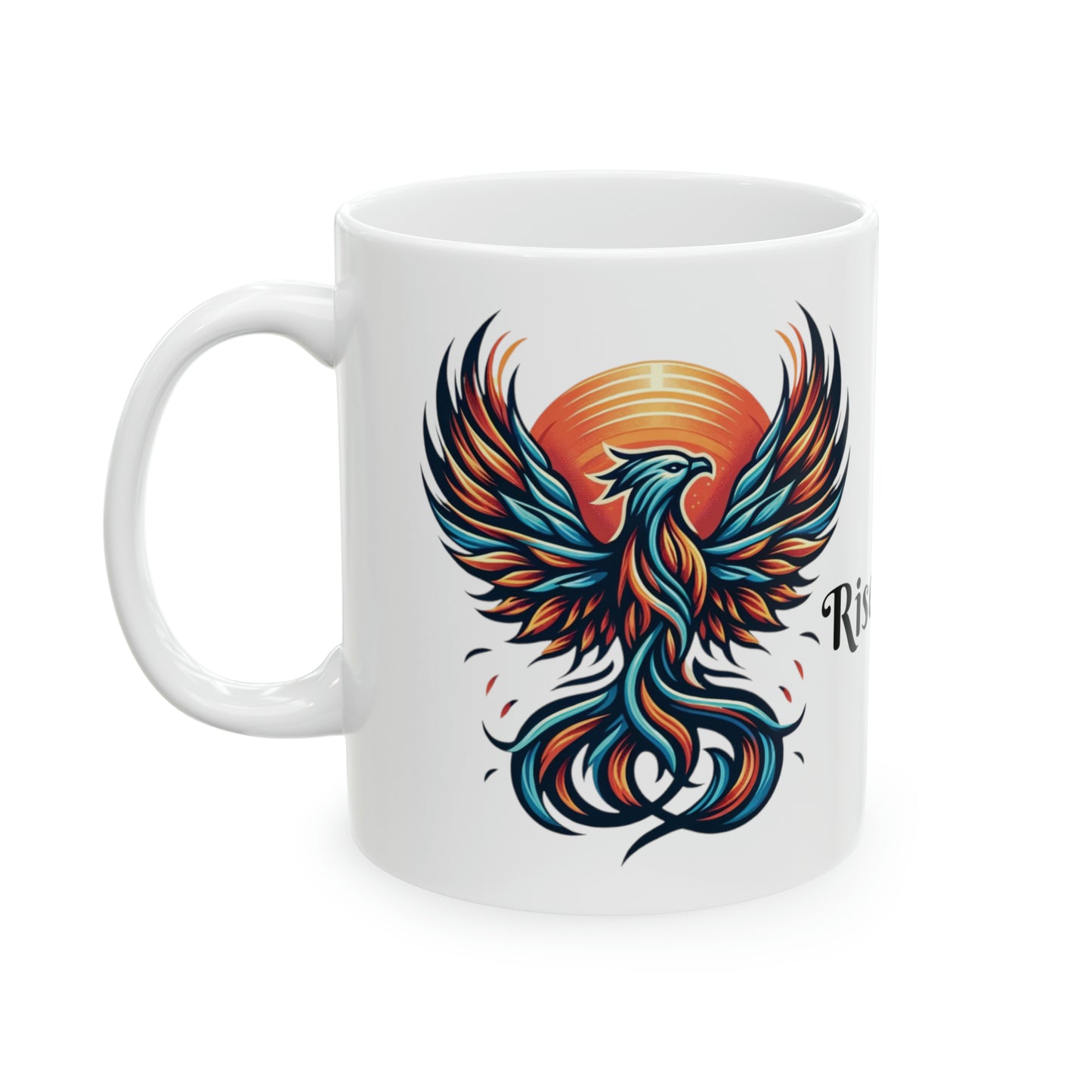 Phoenix Dawn Coffee Mug: "Rise Again" with Every Sip | Ceramic Mug, 11oz | Custom Design Not Sold In Stores