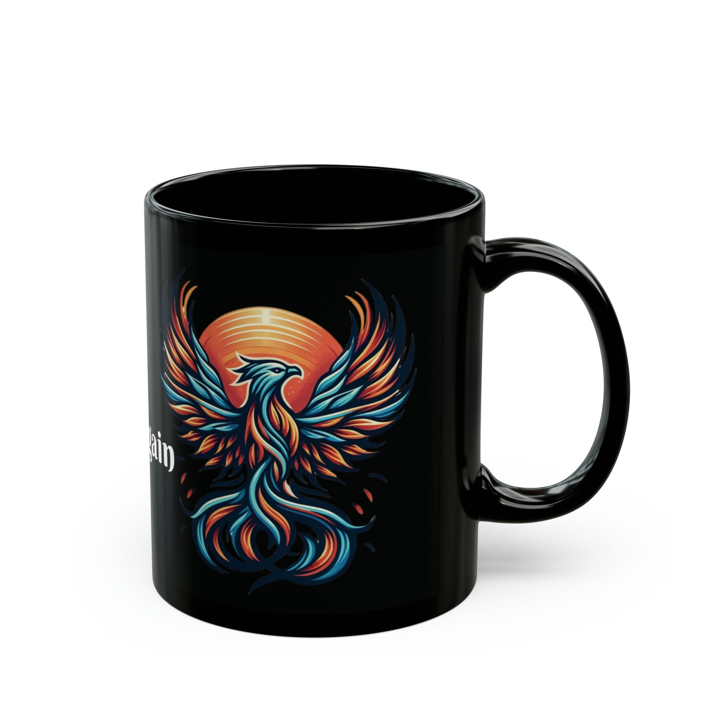 Phoenix Dawn Coffee Mug: "Rise Again" with Every Sip | Black Ceramic Mug (11oz, 15oz)