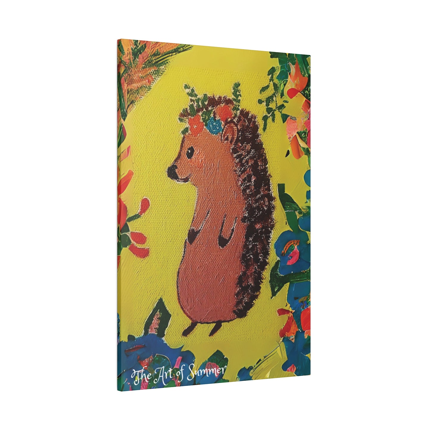 Summer Hedgehog - Canvas Art | ART OF SUMMER Collection - Romantic | Cute | Childrens or Baby Gift