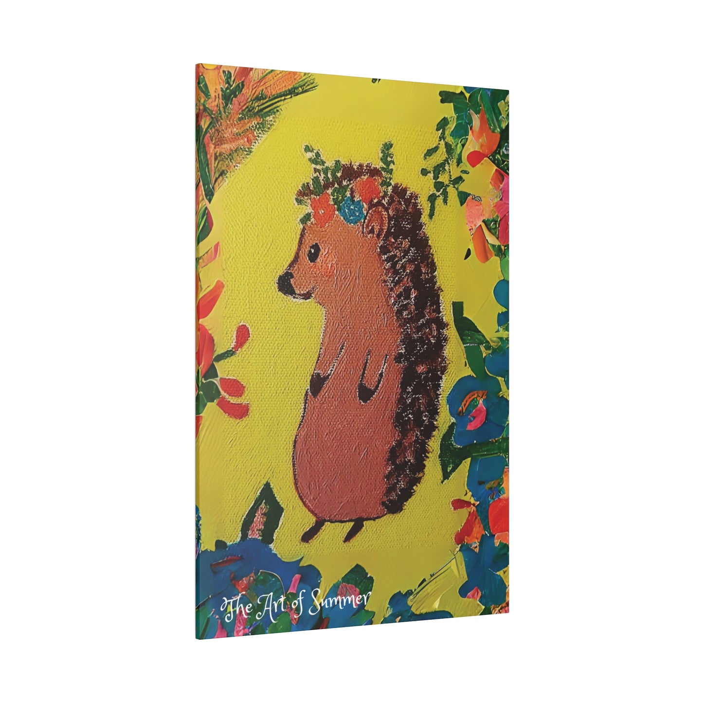 Summer Hedgehog - Canvas Art | ART OF SUMMER Collection - Romantic | Cute | Childrens or Baby Gift