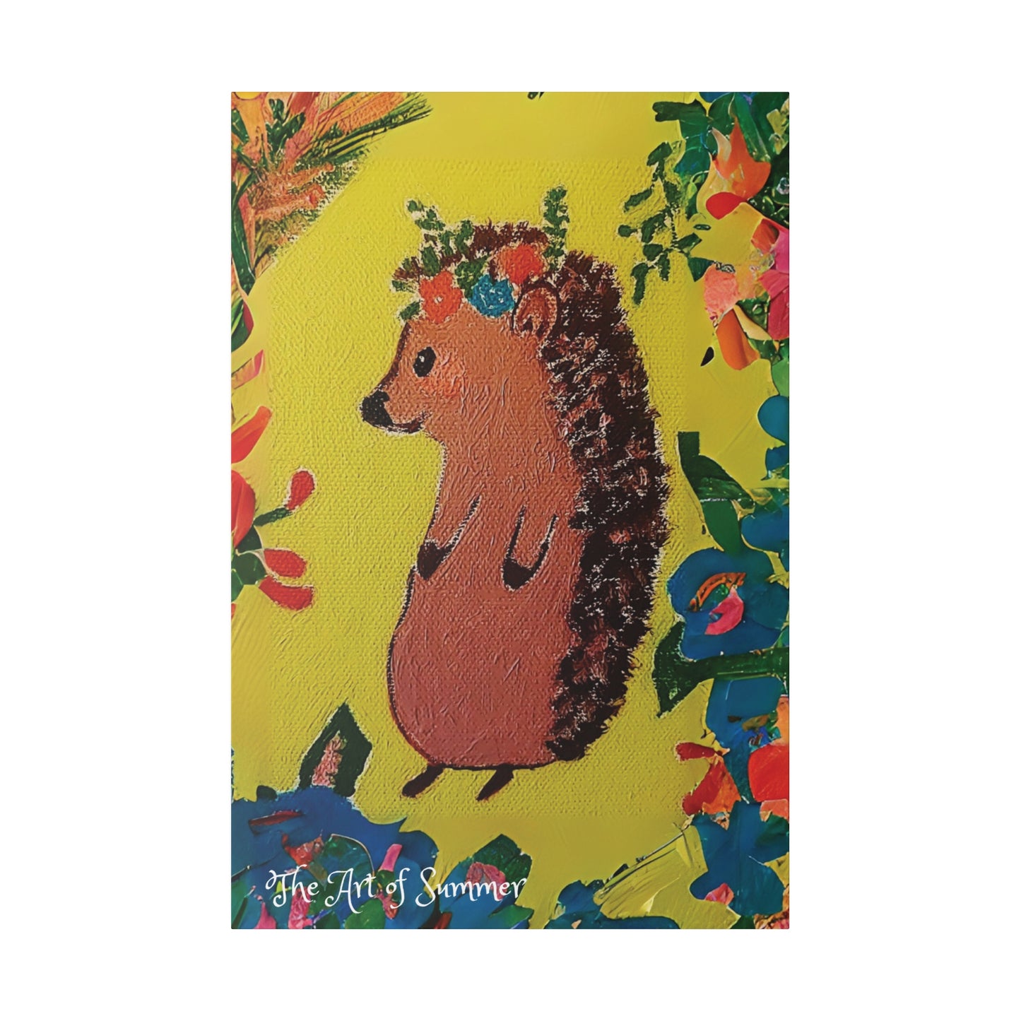 Summer Hedgehog - Canvas Art | ART OF SUMMER Collection - Romantic | Cute | Childrens or Baby Gift