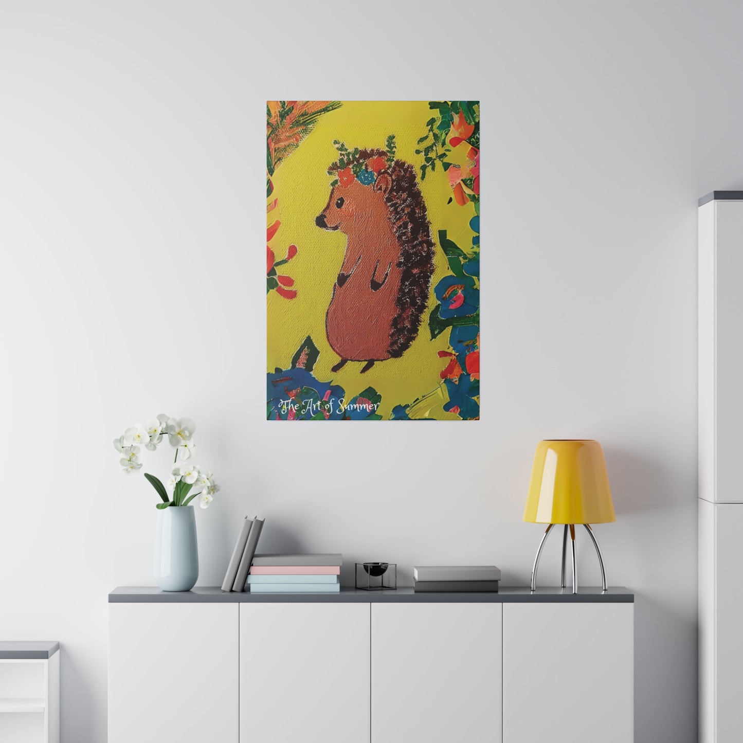 Summer Hedgehog - Canvas Art | ART OF SUMMER Collection - Romantic | Cute | Childrens or Baby Gift