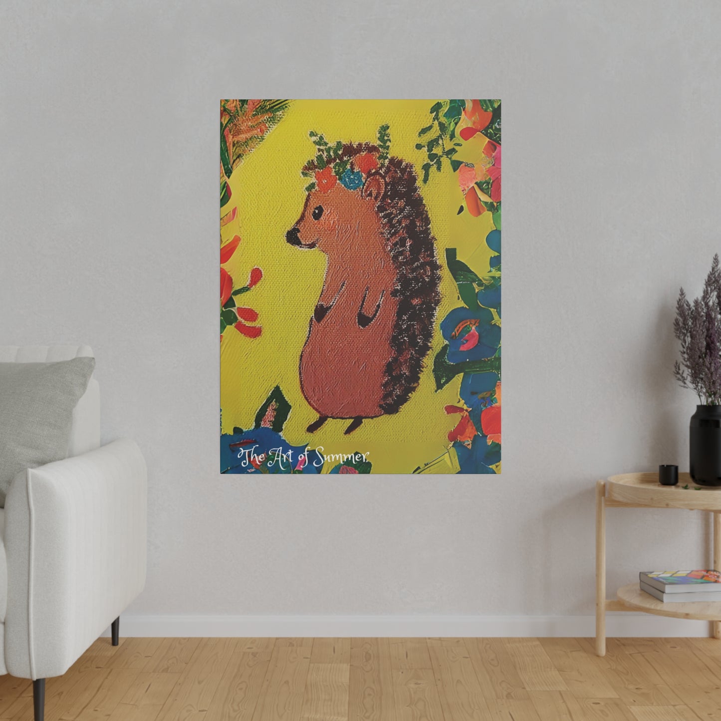 Summer Hedgehog - Canvas Art | ART OF SUMMER Collection - Romantic | Cute | Childrens or Baby Gift