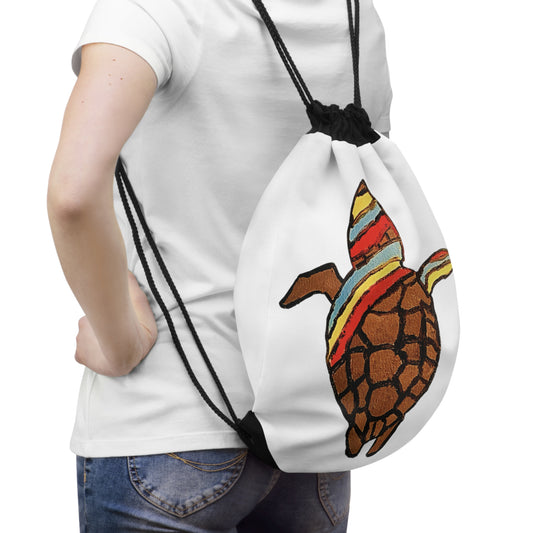 Summer Sea Turtle | ART OF SUMMER | Drawstring Bag Unique Design, Custom Artwork,  Not Sold In Stores