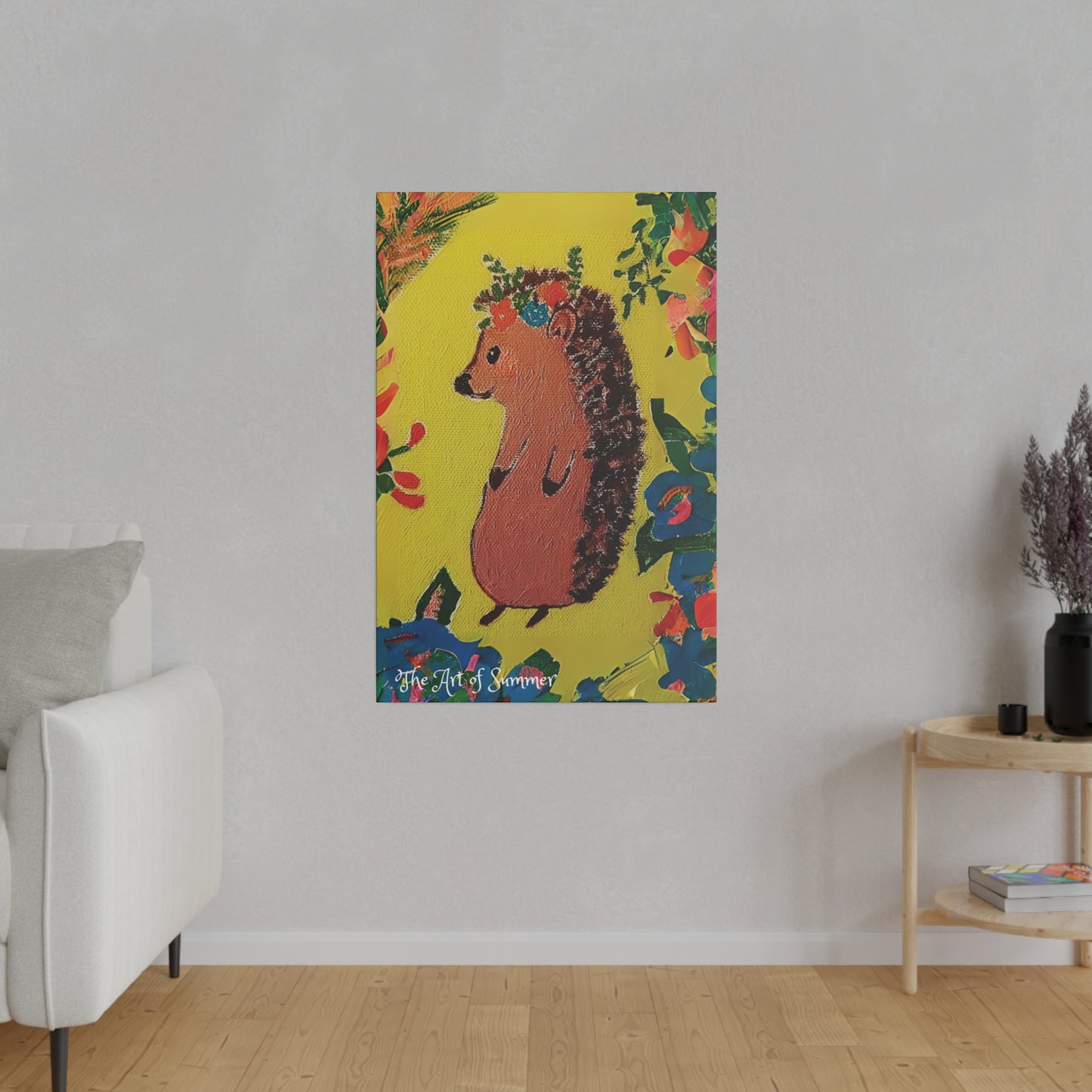 Summer Hedgehog - Canvas Art | ART OF SUMMER Collection - Romantic | Cute | Childrens or Baby Gift