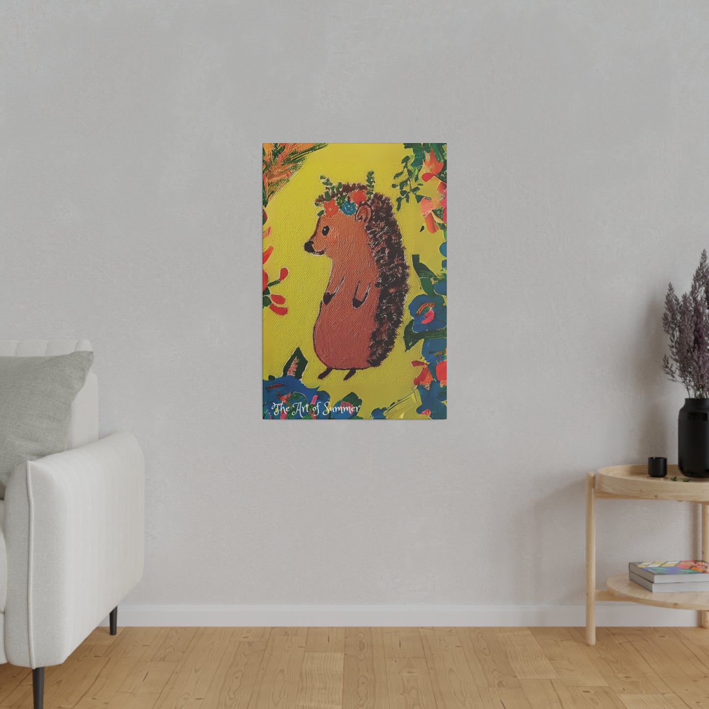 Summer Hedgehog - Canvas Art | ART OF SUMMER Collection - Romantic | Cute | Childrens or Baby Gift