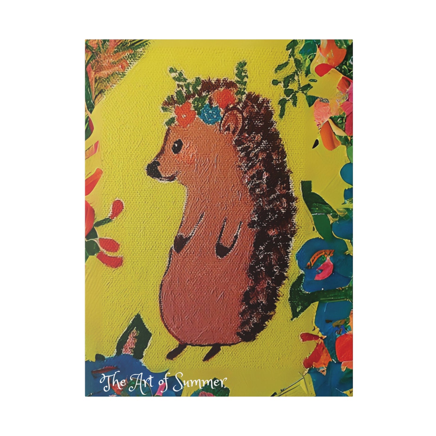 Summer Hedgehog - Canvas Art | ART OF SUMMER Collection - Romantic | Cute | Childrens or Baby Gift