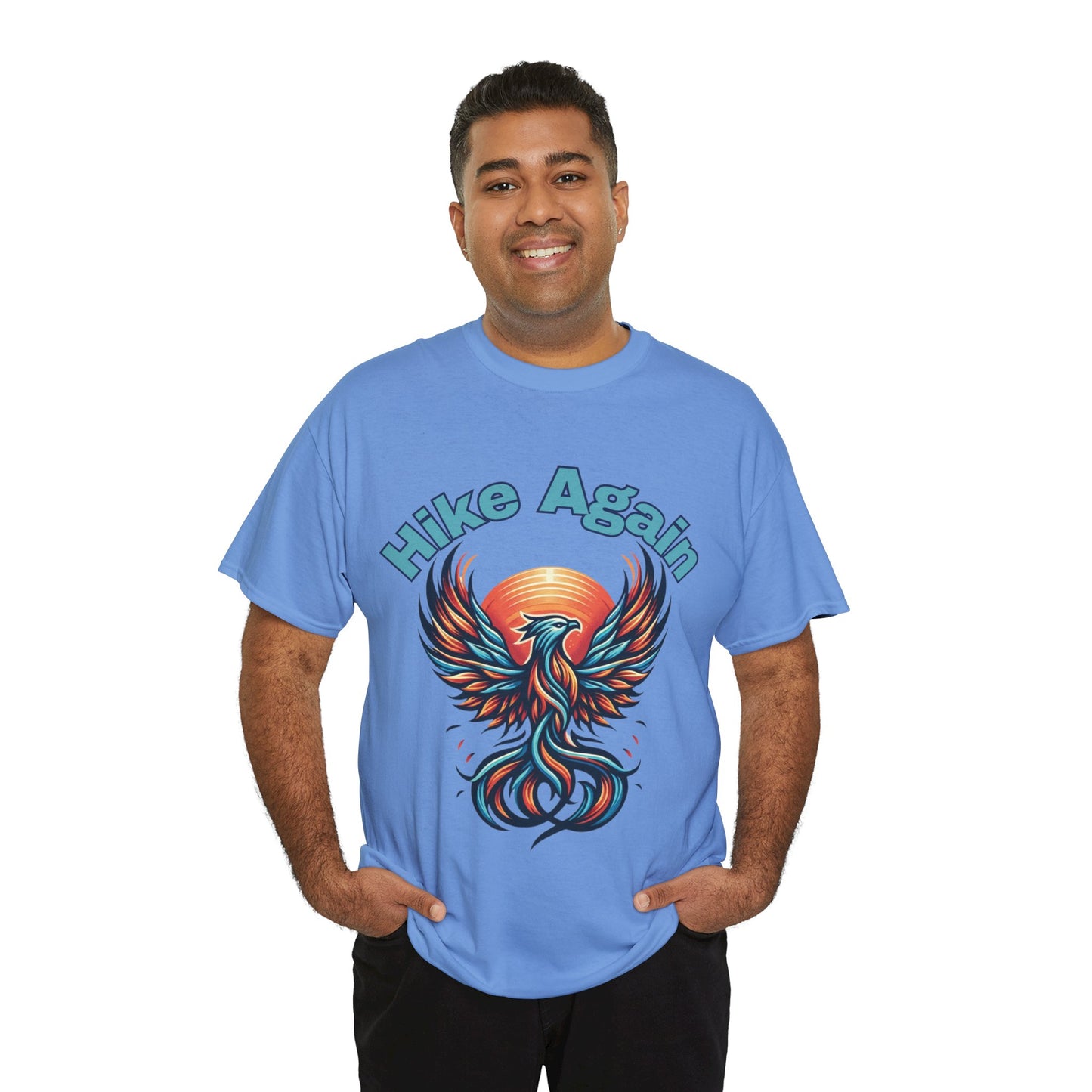 Phoenix Rebirth Hiker Tee: Ignite the Trail with "Hike Again" Spirit | Custom Design | Not Sold In Stores