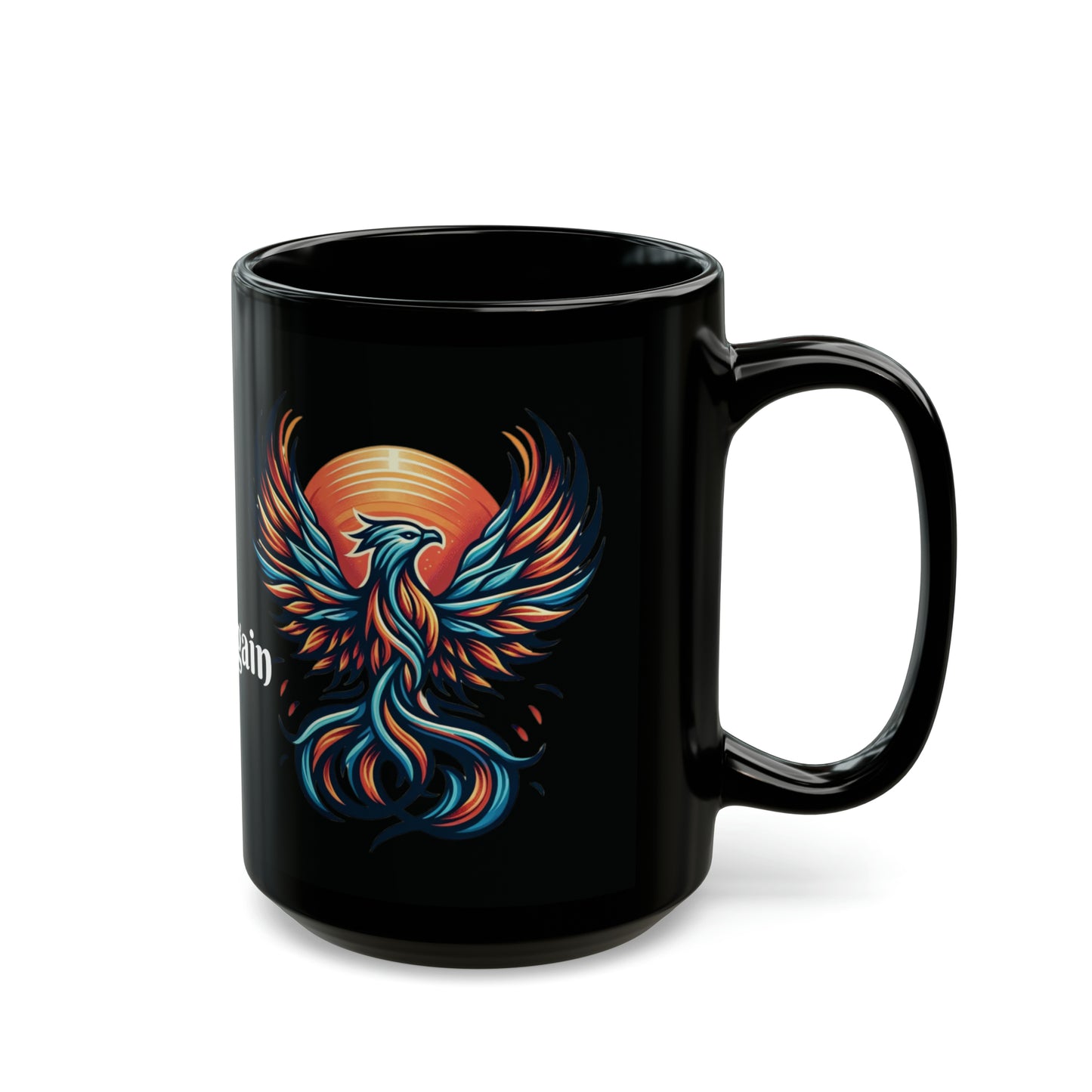 Phoenix Dawn Coffee Mug: "Rise Again" with Every Sip | Black Ceramic Mug (11oz, 15oz)