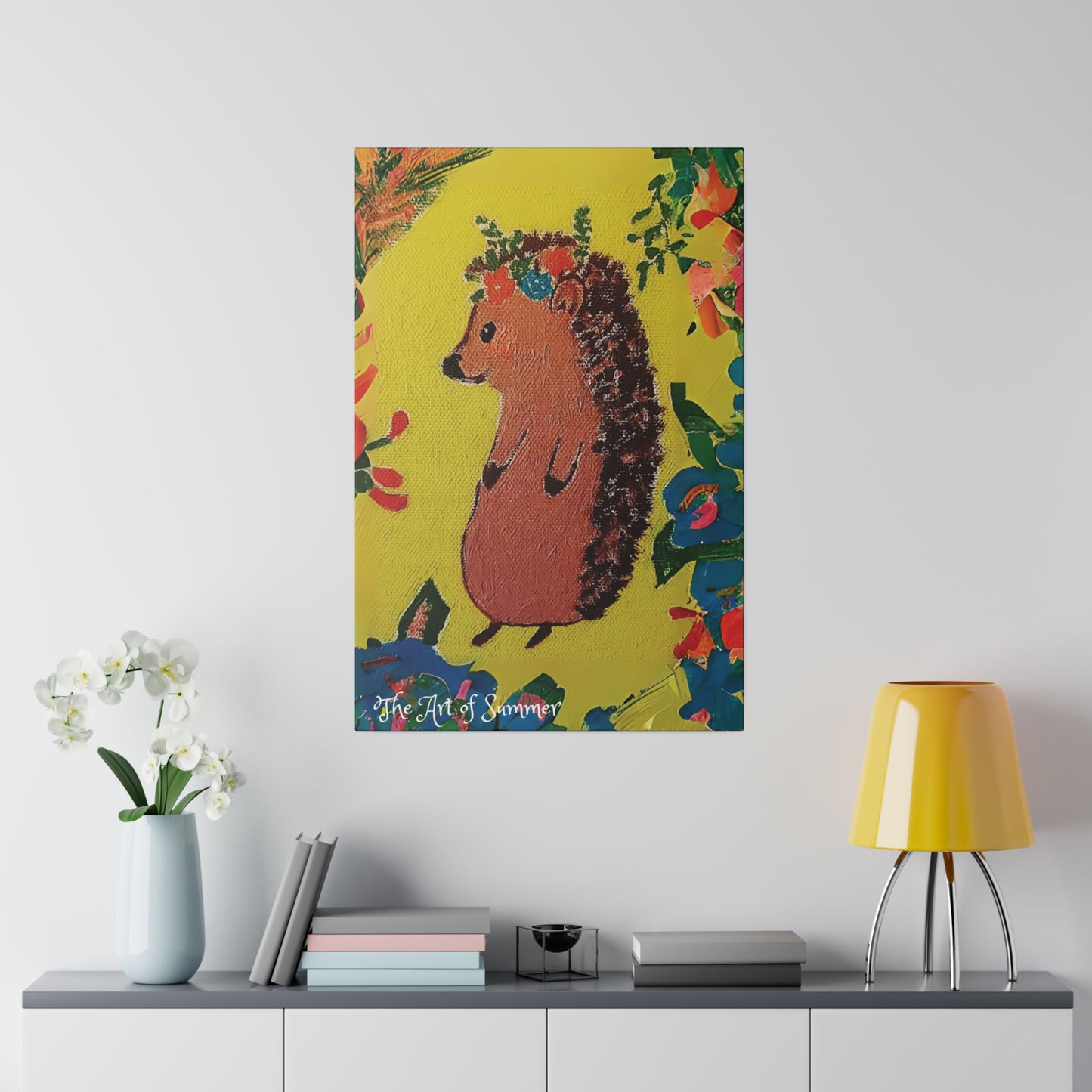 Summer Hedgehog - Canvas Art | ART OF SUMMER Collection - Romantic | Cute | Childrens or Baby Gift