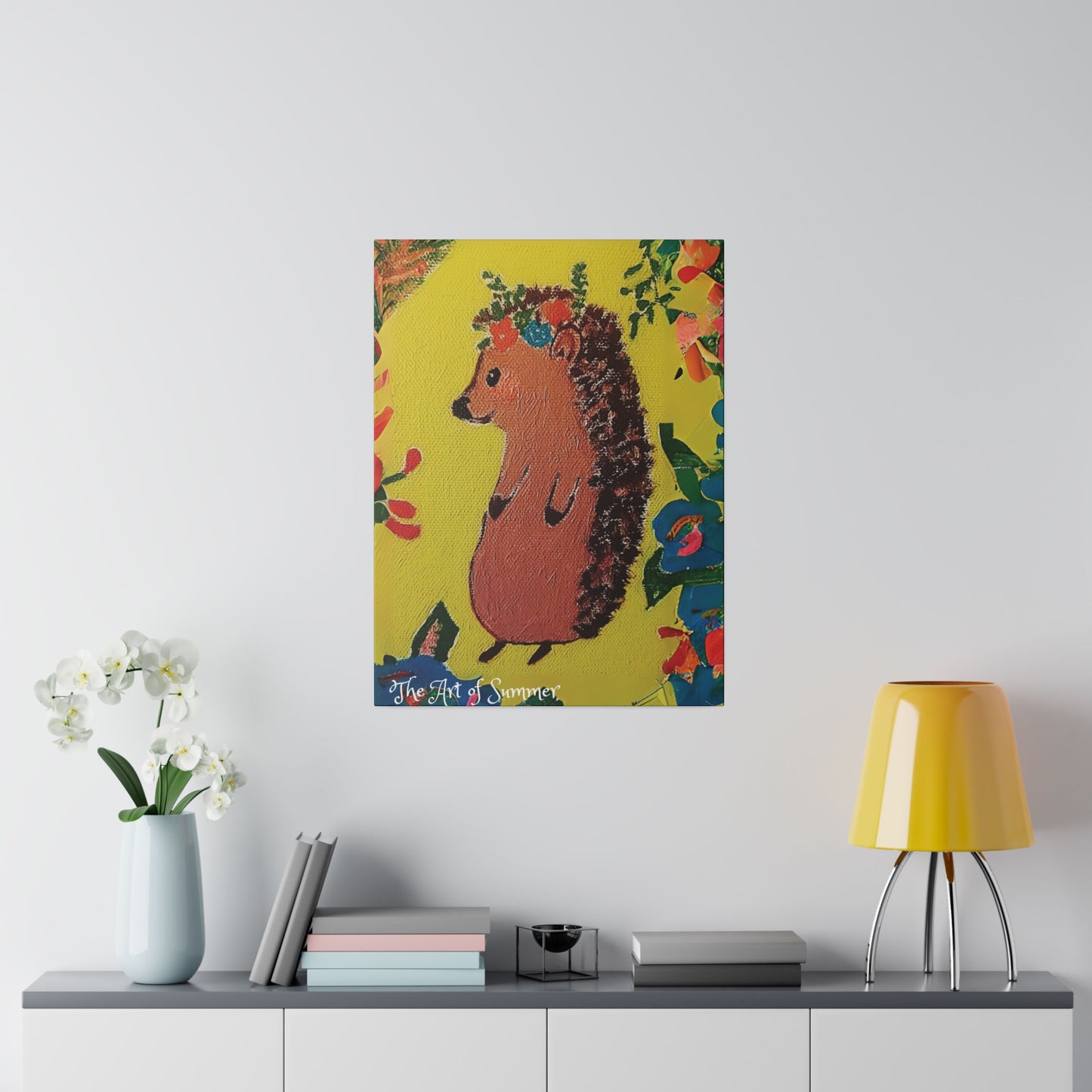 Summer Hedgehog - Canvas Art | ART OF SUMMER Collection - Romantic | Cute | Childrens or Baby Gift