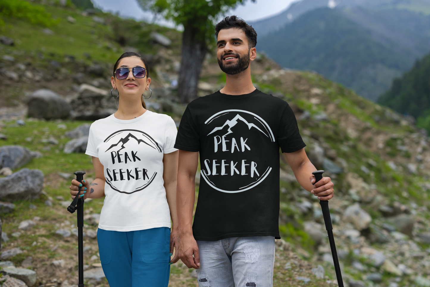 PEAK SEEKER Circled Mountain T-Shirt | NOT SOLD IN STORES | for Hiking - Trekking - Mountain Climbing - Adventure Seeker