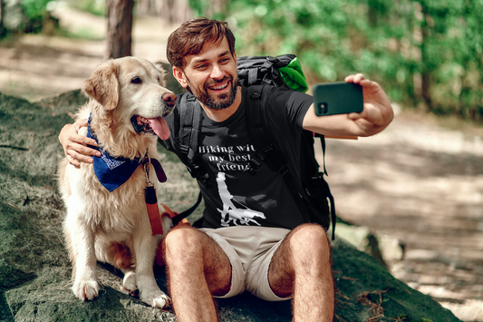Hiking With My Best Friend - A  Man & His Dog - T-Shirt