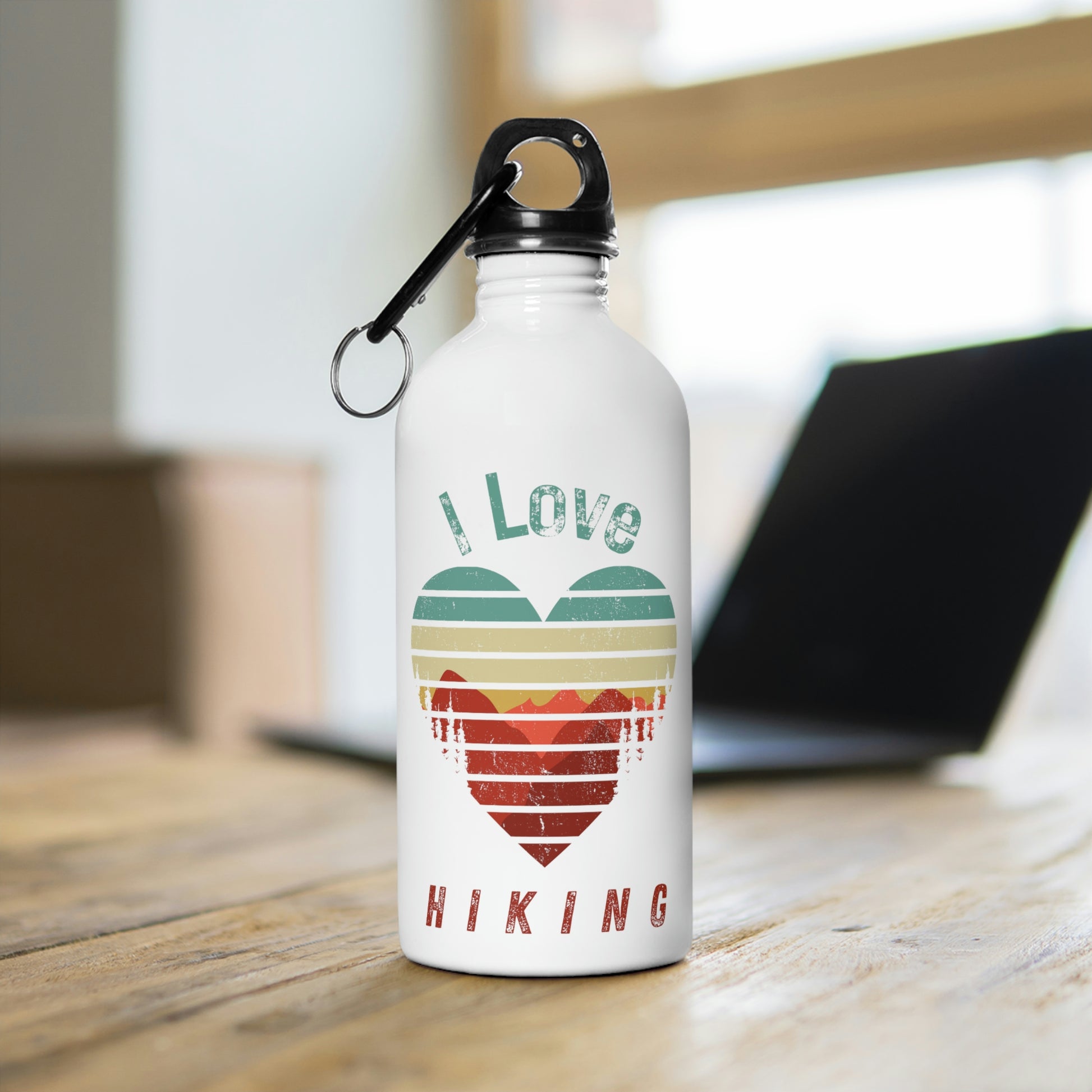 I Love Hiking Heart- Stainless Steel Water Bottle